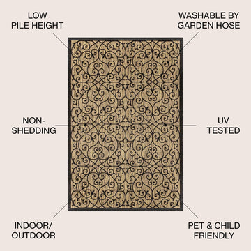 Madrid Vintage Filigree Textured Weave Indoor/outdoor Area Rug